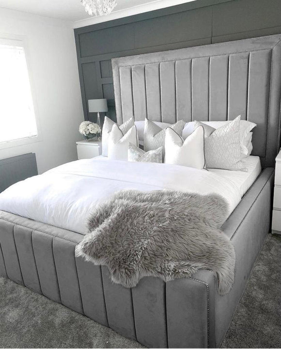 Luxury Panel Bed in Slate Grey - Bed Company Ireland 