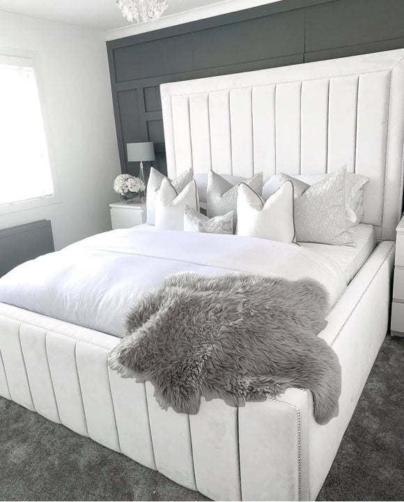 Luxury Panel Bed in White - Bed Company Ireland 