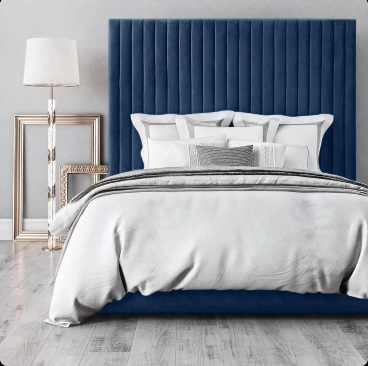 Oslo Plush Velvet Bed, Navy - Bed Company Ireland