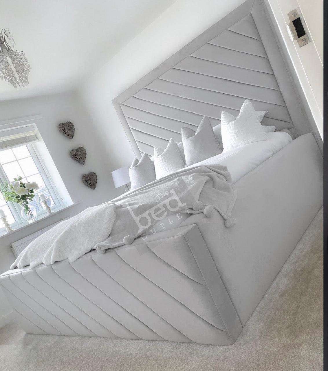 The Luxury Zara Bed, Light Grey - Bed Company Ireland
