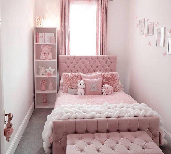The Ella Button Bed, Blush Pink - Bed Company Ireland 