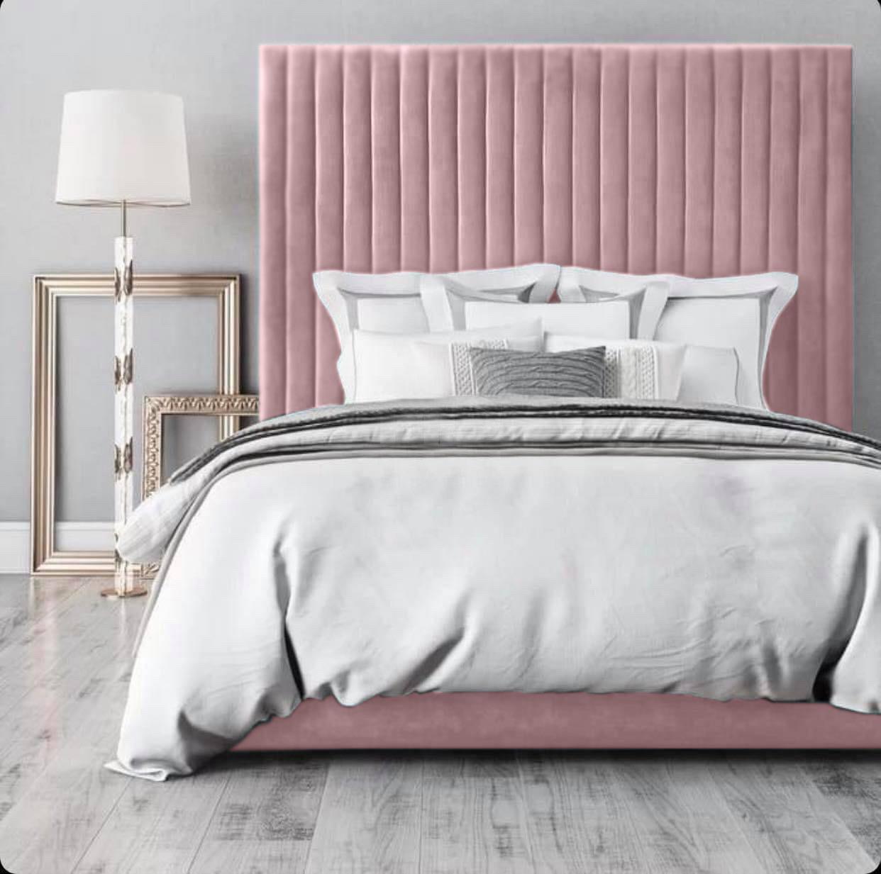 Oslo Plush Velvet Bed, Pink - Bed Company Ireland 