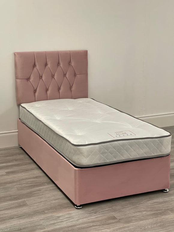 Chesterfield Complete Divan Set, Pink - Bed Company Ireland 